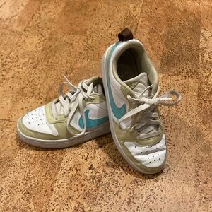 Teal and Yellow youth Nike shoe